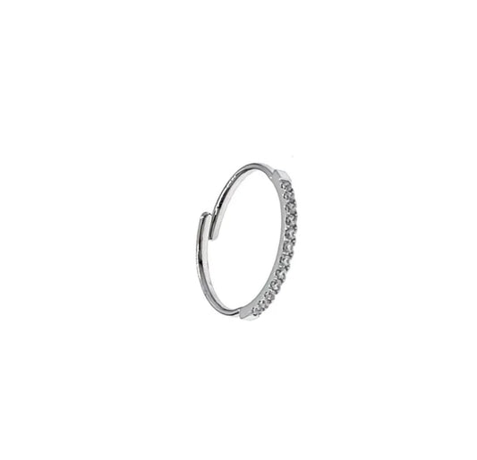 Anello regolabile in acciaio con zirconi