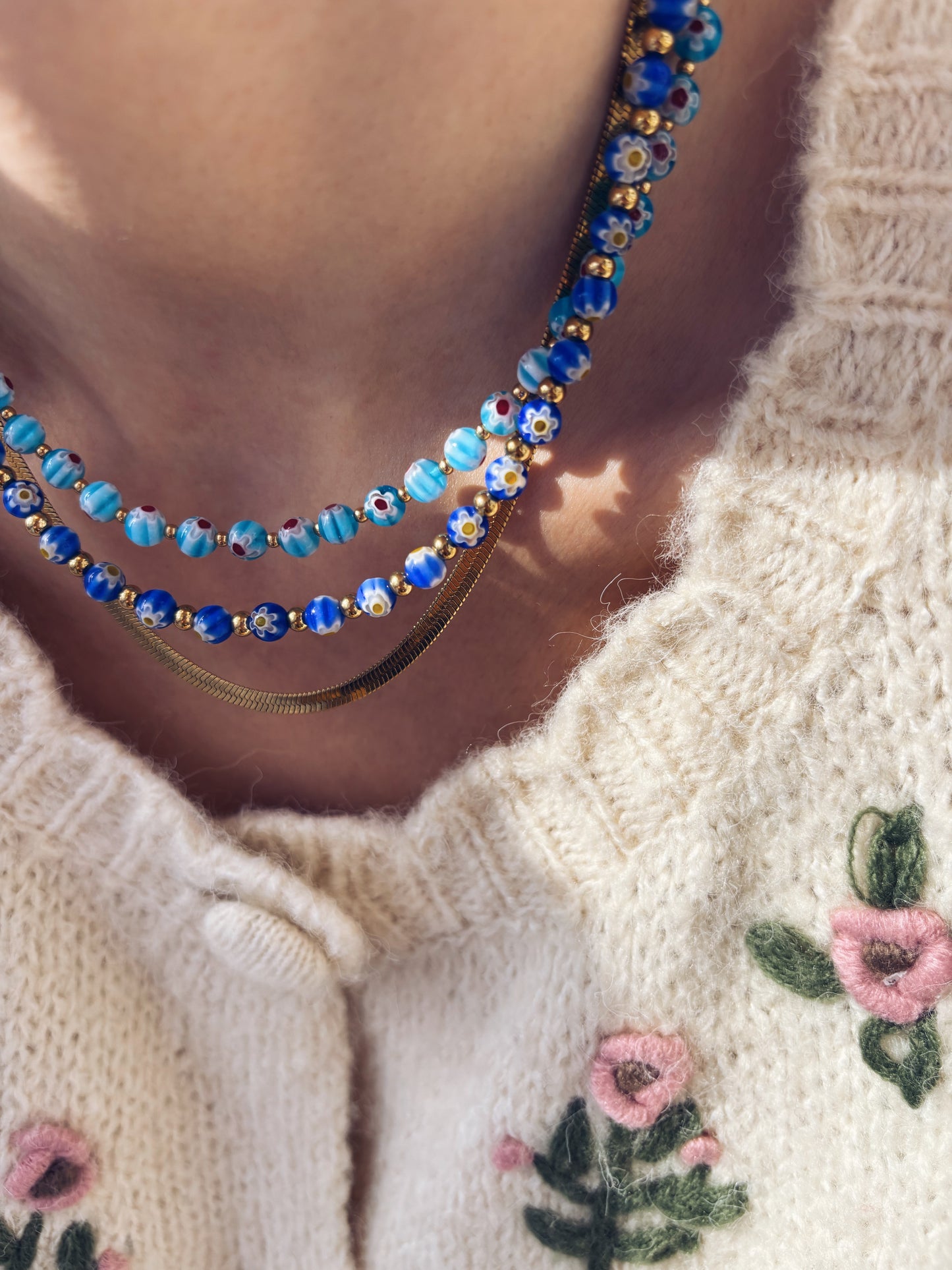 Collana con perline in vetro di Murano