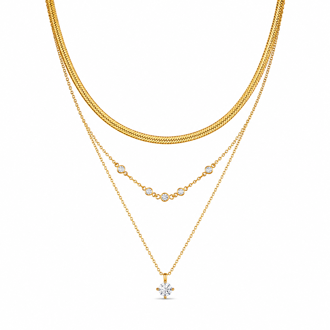 Collana a tre fili in acciaio