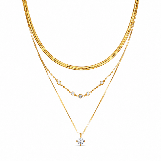 Collana a tre fili in acciaio