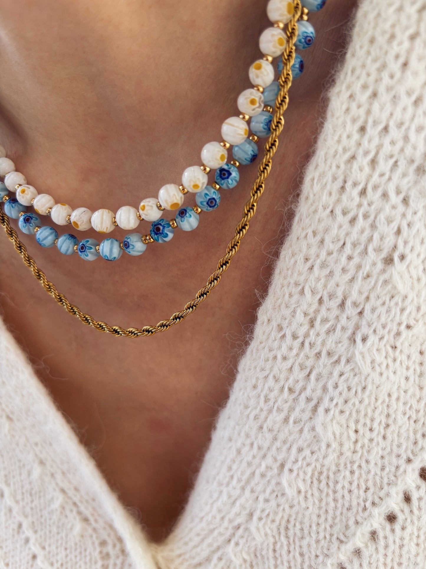 Collana con perline in vetro di Murano