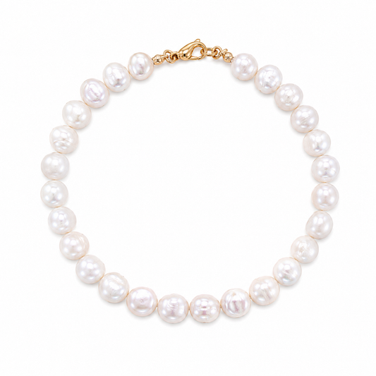 Cavigliera con perle di fiume maxi