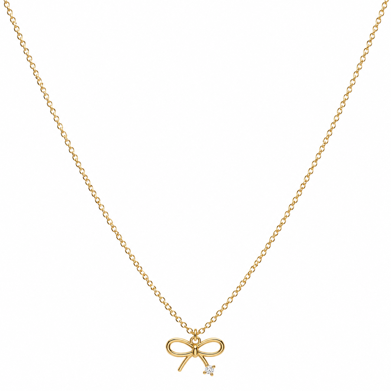 Collana in acciaio con fiocco