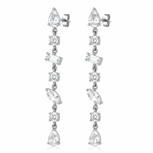 Orecchini a lobo con zirconi silver