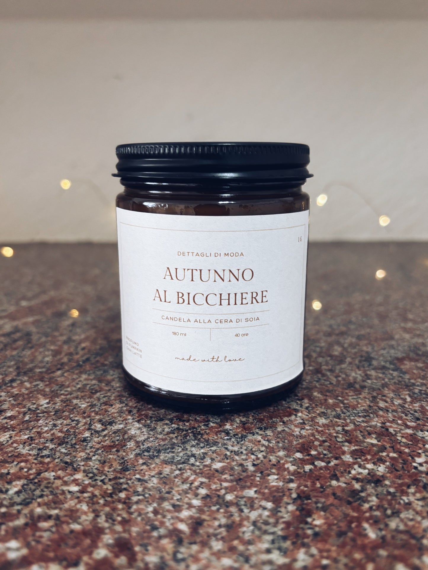 Autunno al bicchiere - candela alla cera di soia