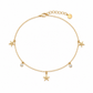 Cavigliera in acciaio oro con stelle marine