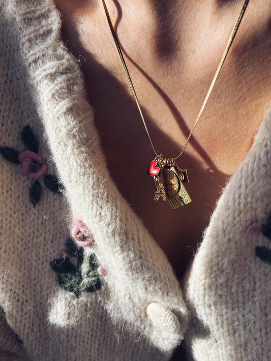 Parigi - Collana multicharm con ciondoli a tema