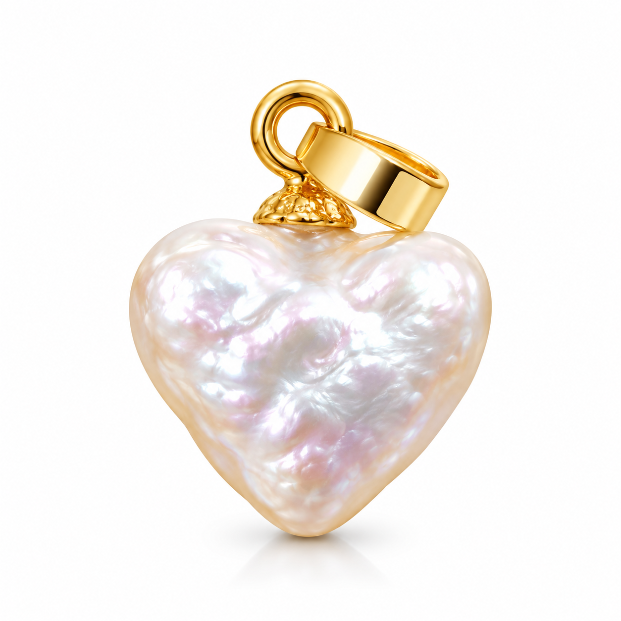 Charm cuore in perla di fiume