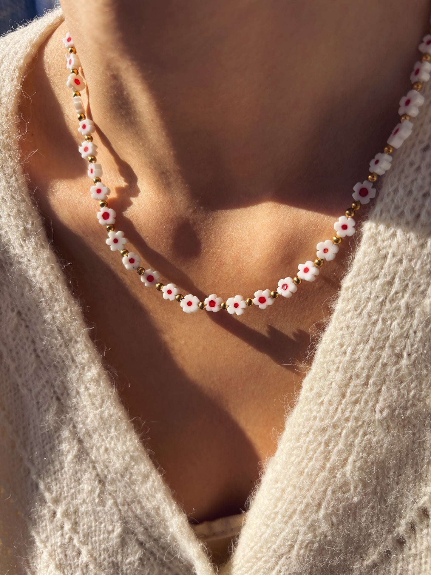 Collana con margherite in vetro di Murano - nuovi colori