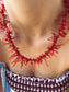 Collana con rami di corallo rosso naturale
