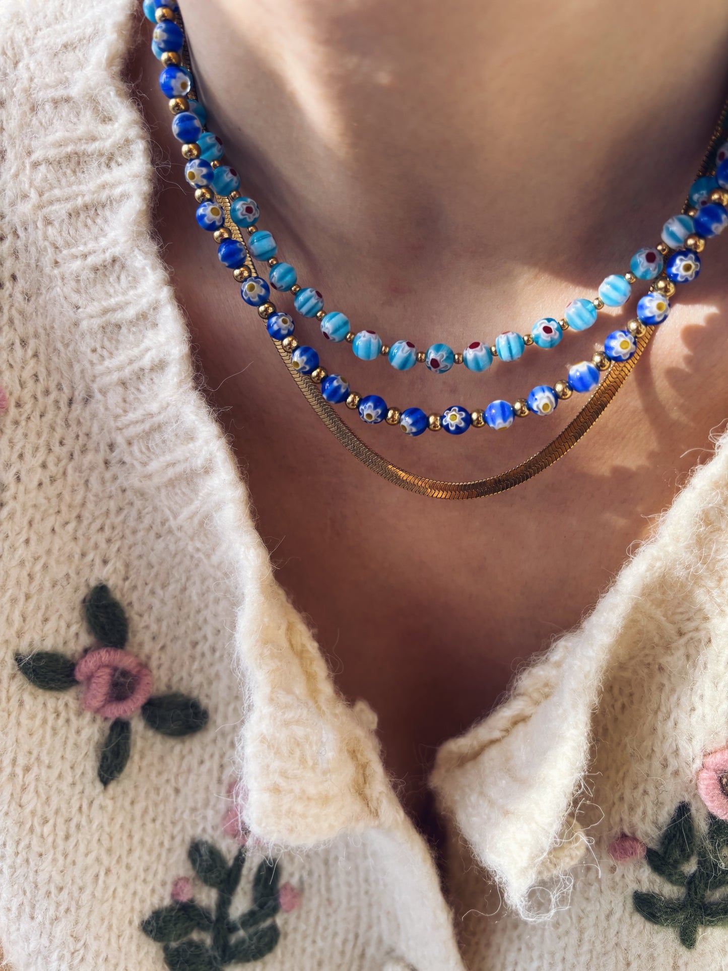 Collana con perline in vetro di Murano