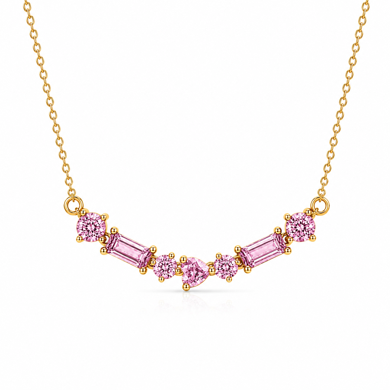Collana con zirconi rosa