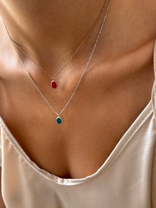 Collana in argento 925 con madonnina smaltata
