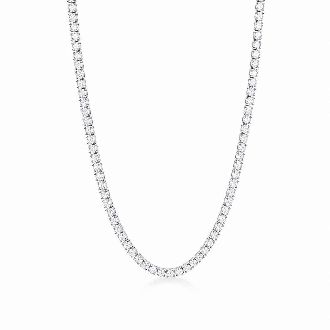 Collana tennis in acciaio silver con cursore