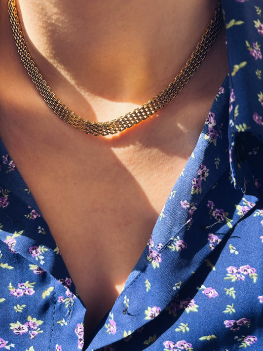 Chloe - Collana piatta in acciaio