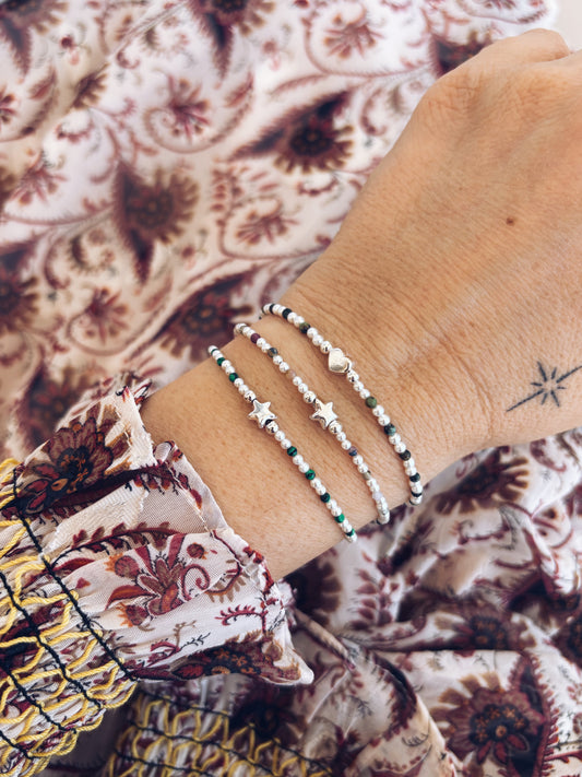 Bracciali con micro perline e pietre dure