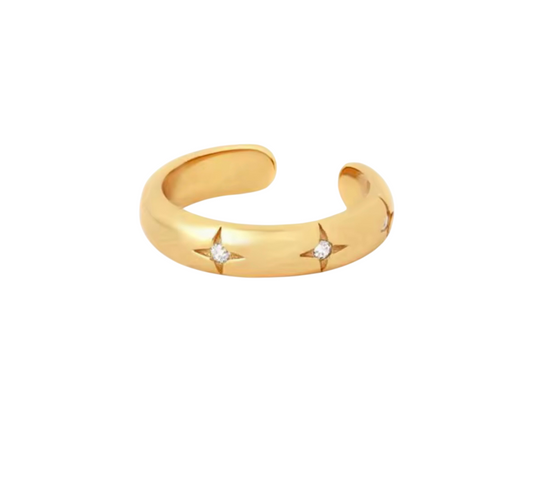 Earcuff in argento 925 dorato con zirconi
