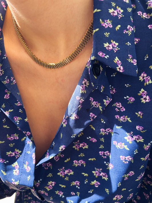 Chloe - Collana piatta in acciaio