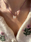 Collana con cordino in cotone e gatto in madreperla