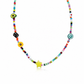 Collana con perline in vetro multicolor e perline in pasta polimerica