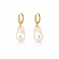 Orecchini con perla barocca e perno in argento 925 con zirconi