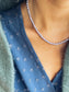 Collana con perle di fiume celesti modello cipolla