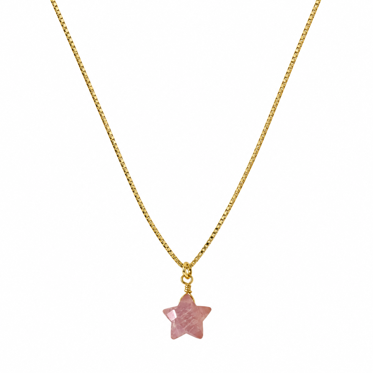 Collana con catena in argento 925 e stella in pietra dura