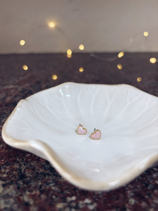 Con amore - Orecchini in ottone con cuore smaltato