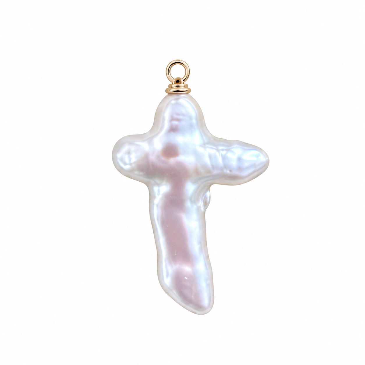 Charm croce in perla sintetica