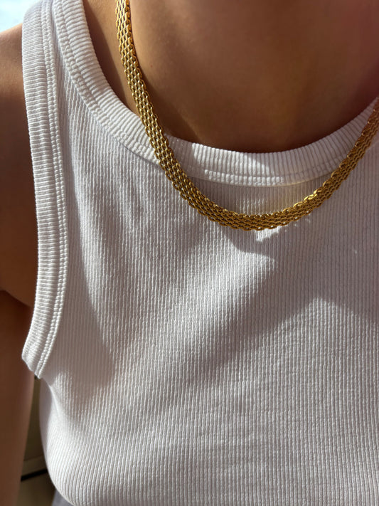 Chloe - Collana piatta in acciaio