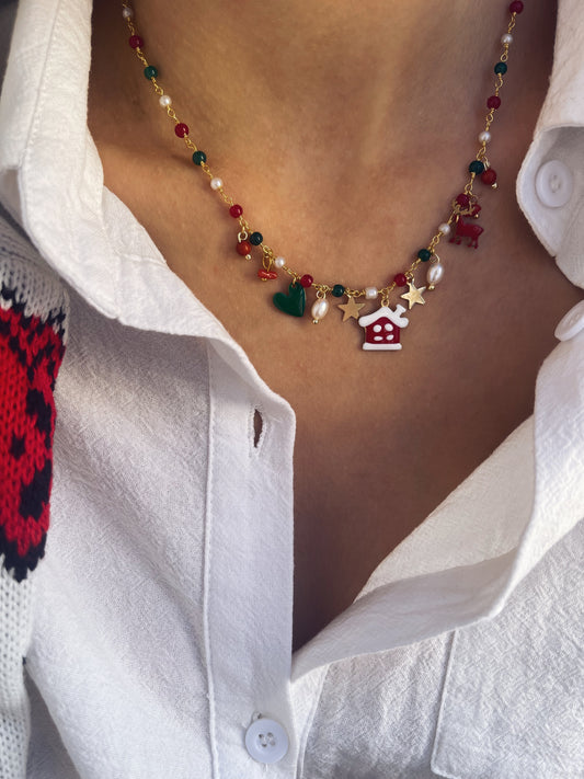 Collana multicharm con ciondoli natalizi
