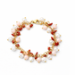Bracciale con perle di fiume e perline in corallo rosa