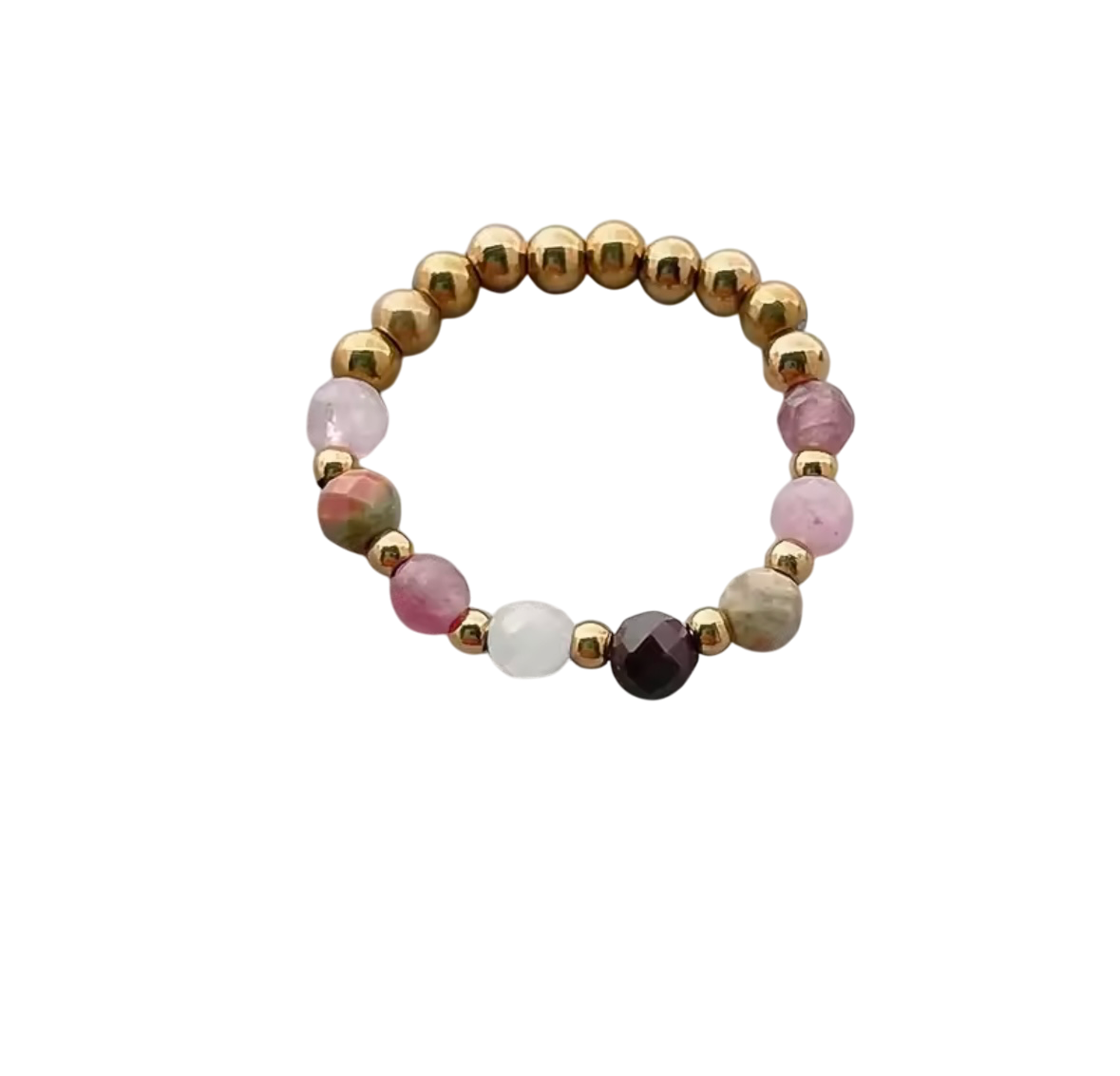 Anelli elastici con perle di fiume e pietre dure
