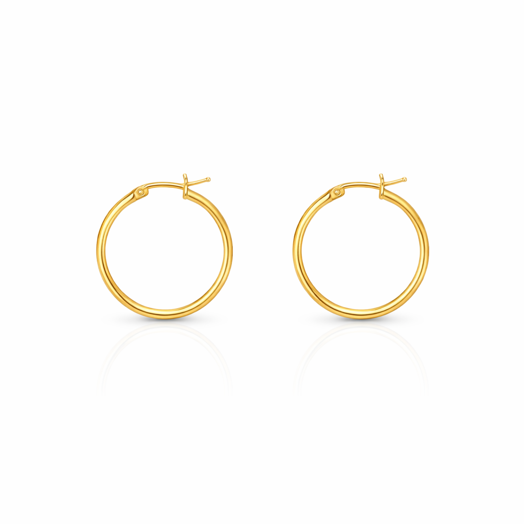Orecchini cerchi sottili in argento 925 dorato