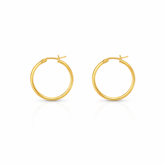 Orecchini cerchi sottili in argento 925 dorato
