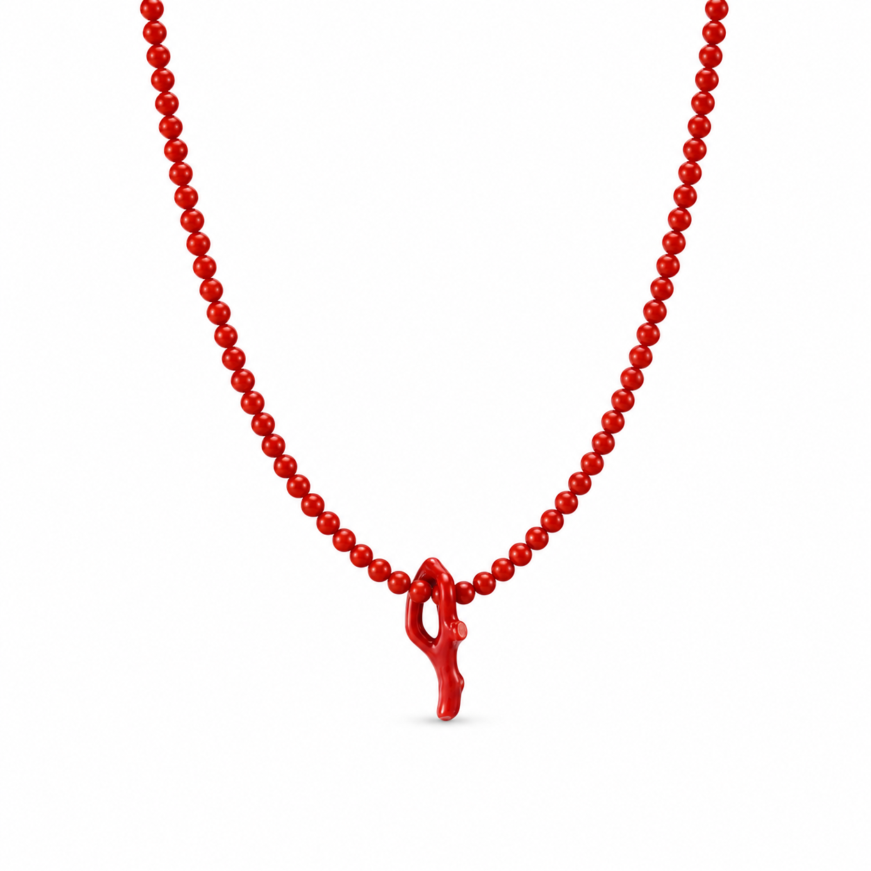 Collana in pasta di corallo rosso e corallo naturale