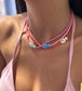 Collana con perline in vetro e pesce in ceramica