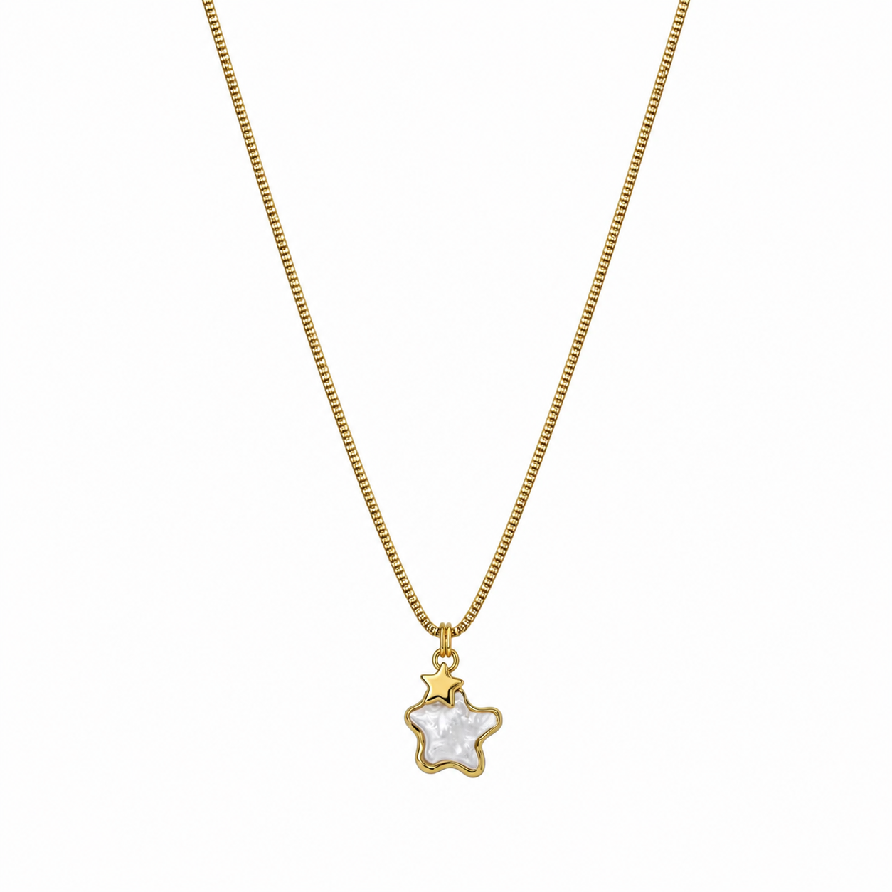 Collana in argento 925 con perla di fiume a forma di stella