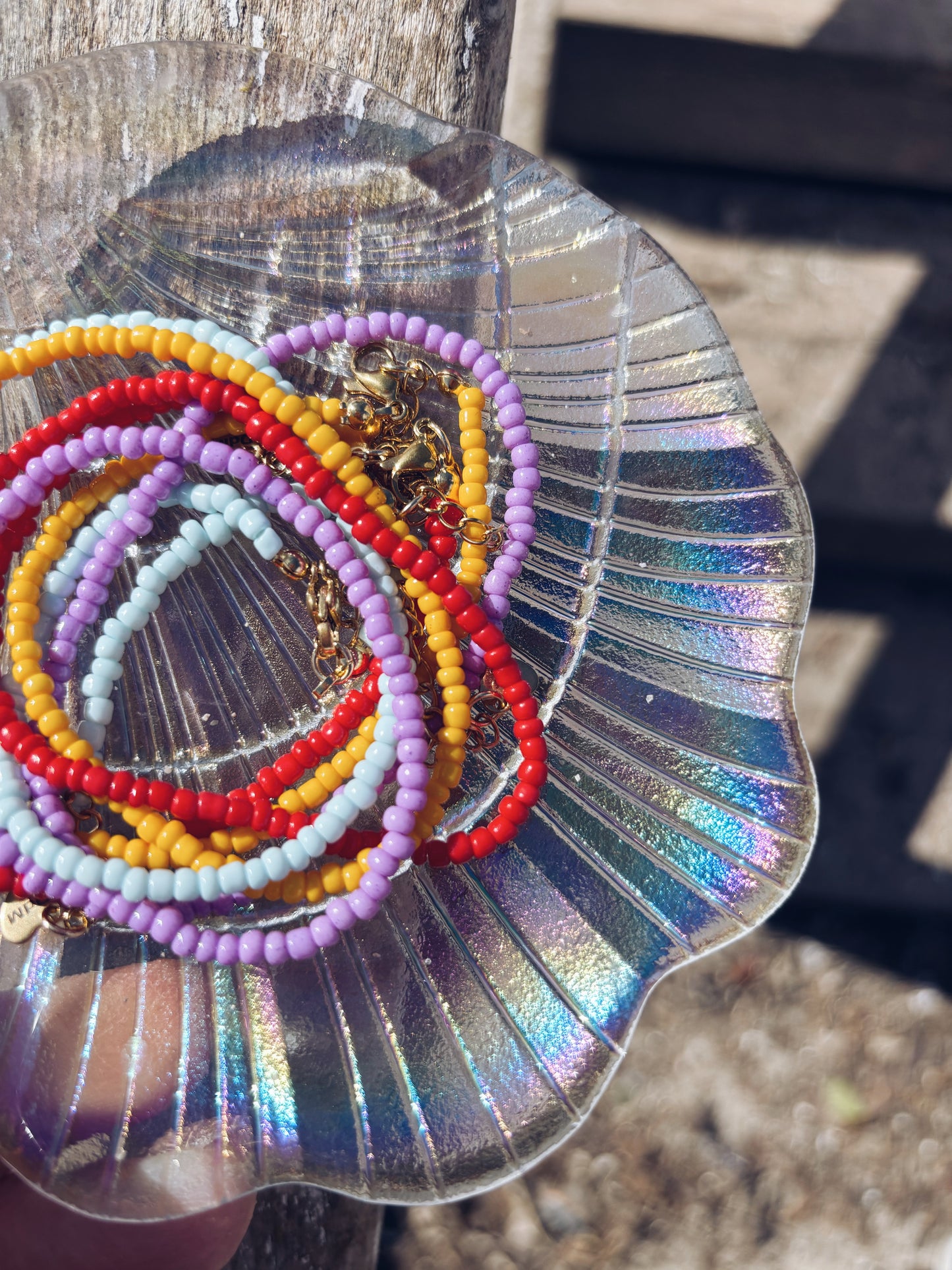 Collana con perline in vetro