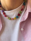 Collana con stelline in howlite colorata