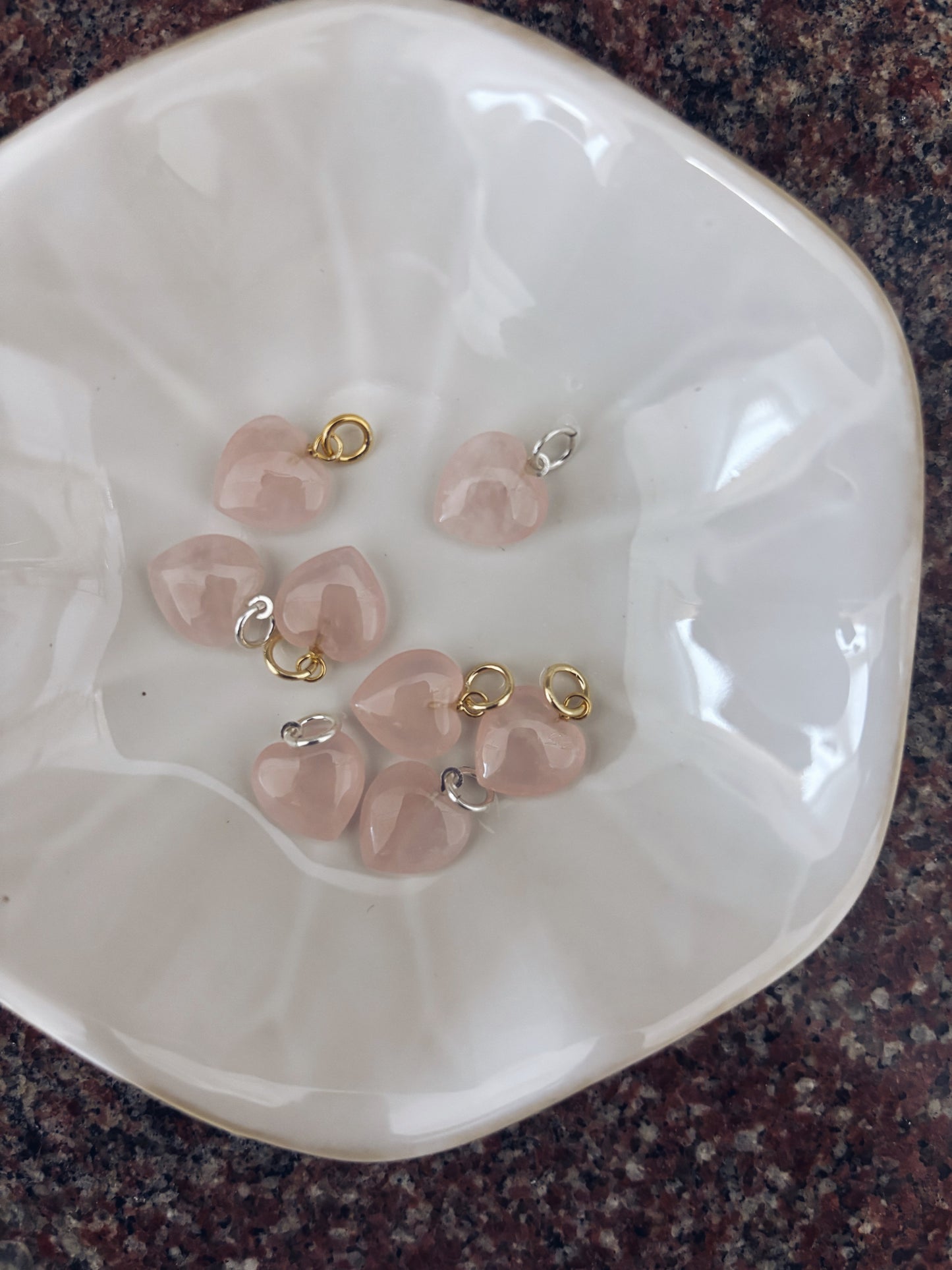 Collana in argento 925 con cuore in quarzo rosa