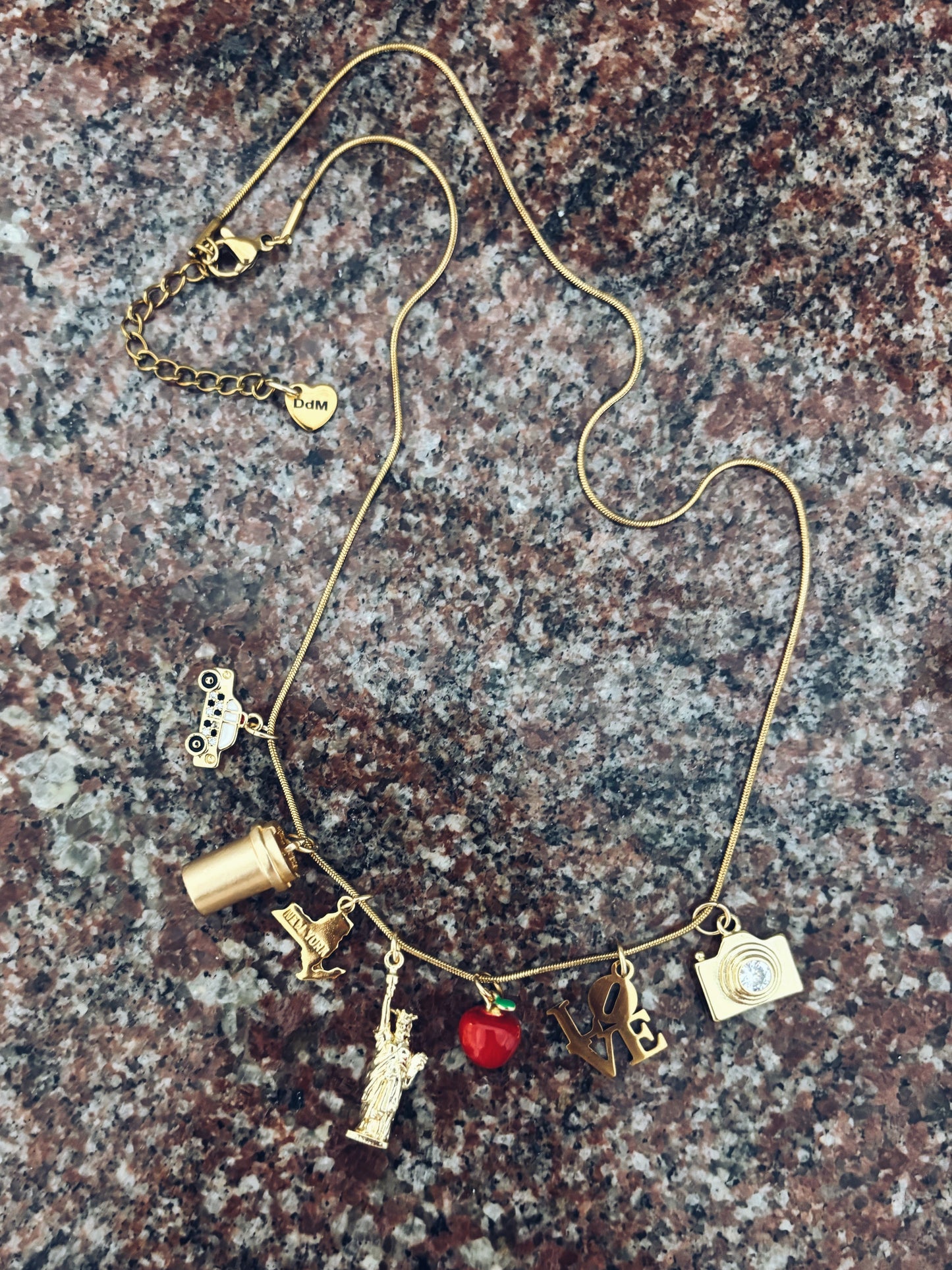 New York - Collana multicharm con ciondoli a tema