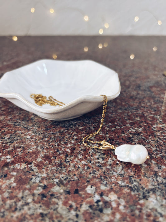 Collana con dadini in argento 925 e perla barocca