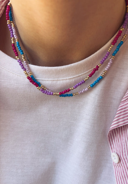 Collane con perline in vetro multicolor