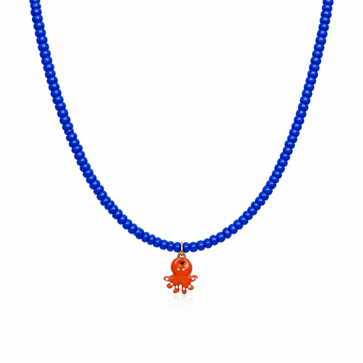 Collana con perline in vetro e polipetto