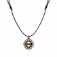 Collana con charm e cordino in cotone cerato