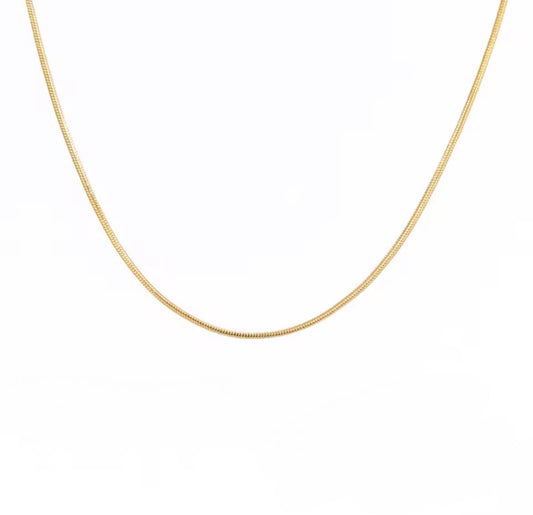 Collana snake in acciaio dorato - 2mm