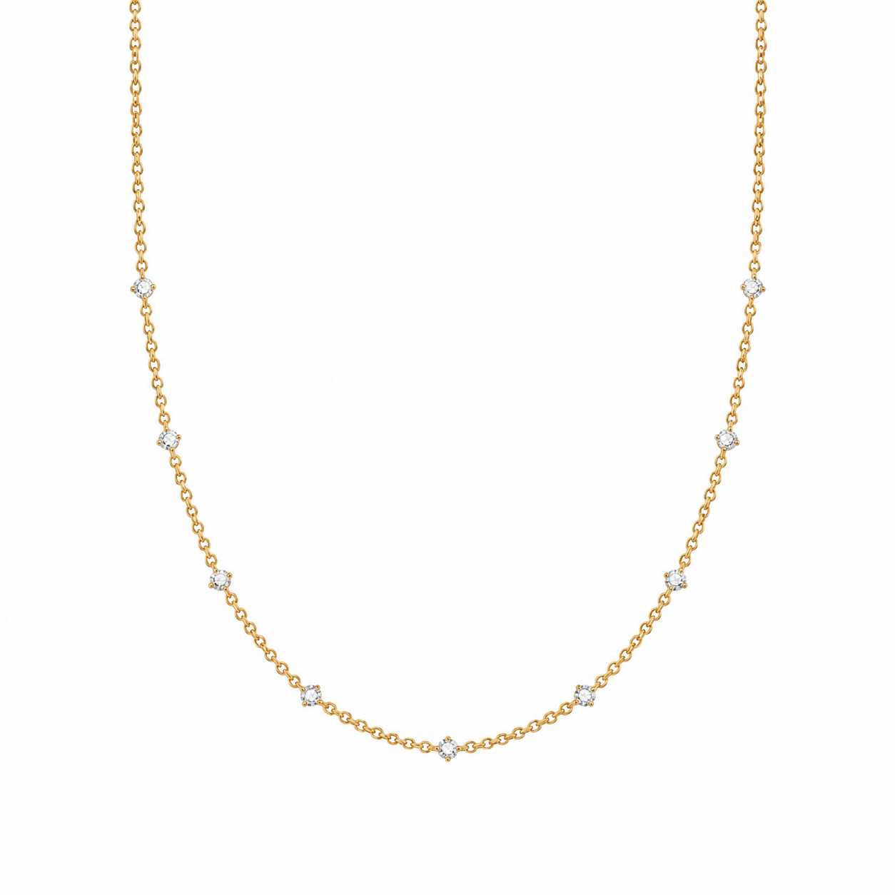 Collana in acciaio con mini zirconi