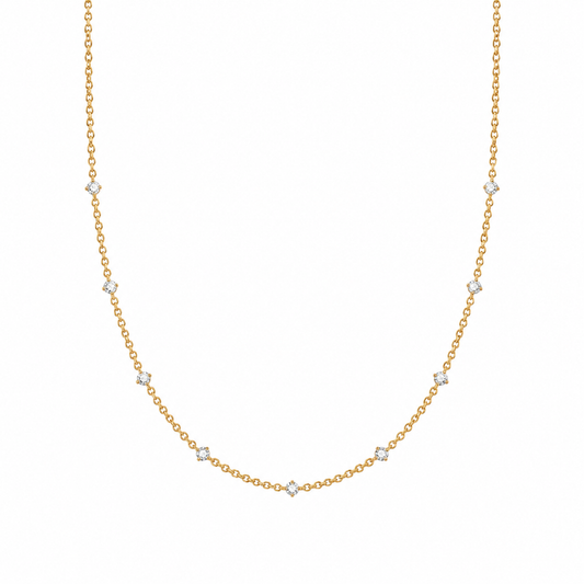 Collana in acciaio con mini zirconi