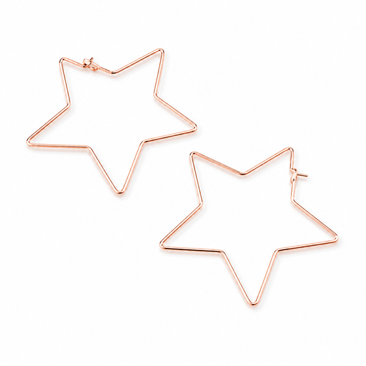 Orecchini stelle in ottone rosato